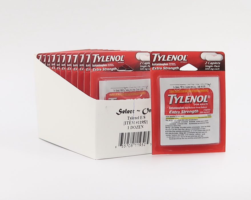 TYLENOL EXTRA STRENGTH 12 X 2 CT 1 DOZEN